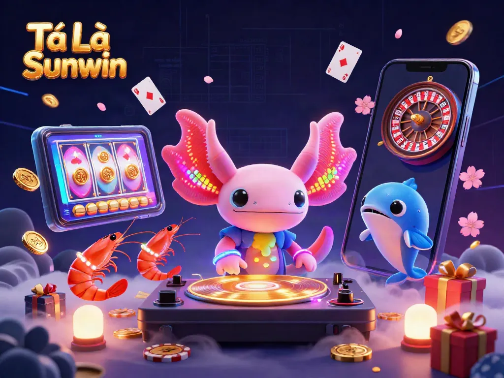 Experience exciting gameplay with Tá Lả Sunwin in this vibrant casino scene featuring lively characters.