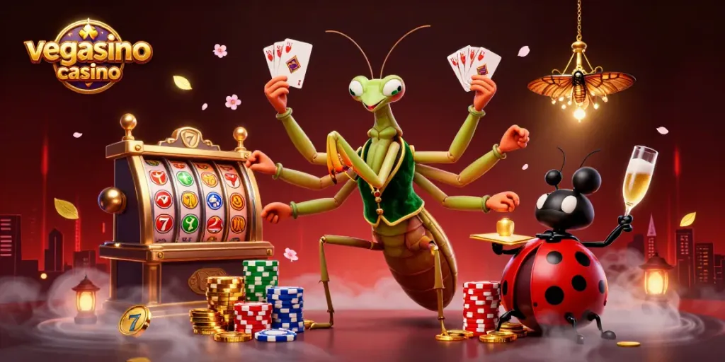 Engage with the vegasino casino experience through vibrant 3D characters and lively slot elements.