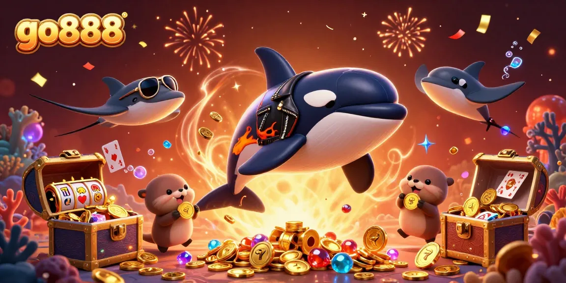 Experience gaming excitement at go888 with vibrant underwater casino adventure featuring playful characters.